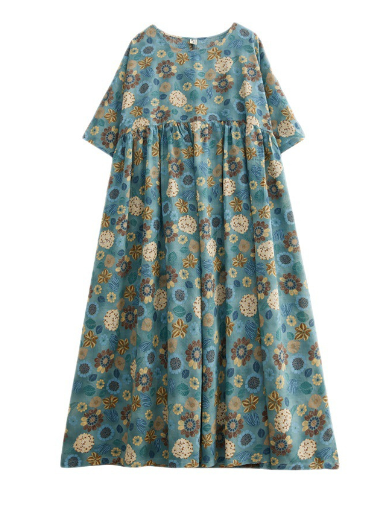 In My Dreams Round Neck Smock Dress