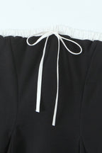 Contrast Bustier Lace-up Back Cocktail Dress