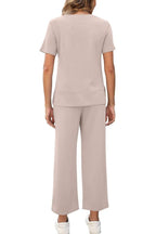 Women's Fashion Comfy Wide Leg 2 Piece Lounge Set