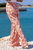 Printed trousers Wide-leg pants Diagonal pocket casual pants