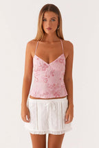 Beaded Exquisite Heavy Work One-Piece Cami Top