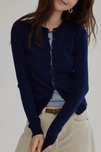 Wool Blend Layered Cardigan