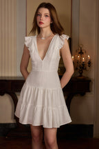 Backless High Waist Ruffle Cocktail Dress