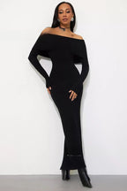 Knit Off Shoulder Sweater Dress