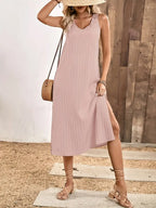 Teodora Minimalist Hollow Back Tank Dress Premium Wardrobe Essential