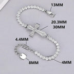 Sparkly Full Zircon Cross Titanium Steel Fadeless Chain Bracelet