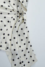 Raglan Corset Polka Dot Bow Side Skirt Set