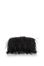 Ostrich feather chain crossbody bag