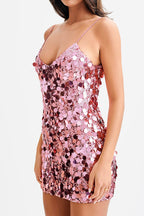 Sequin Spaghetti Strap Party Dress