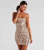 Leila Sequin Stylish Bodycon Mini Dress