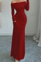 Off Shoulder Ruched Bodycon Formal Dress