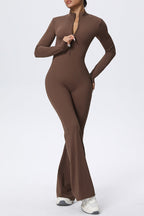 Zipper Cloud Soft Slim Long Sleeve Yoga Jumpsuit