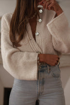 Elegant Solid Single Breasted Knit Cardigan