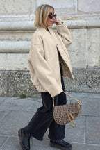 Loop Knit Stand Collar Coat
