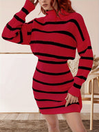 Zaida Aesthetic Knitted Turtleneck Dress for Women Elevated Occasion Wear