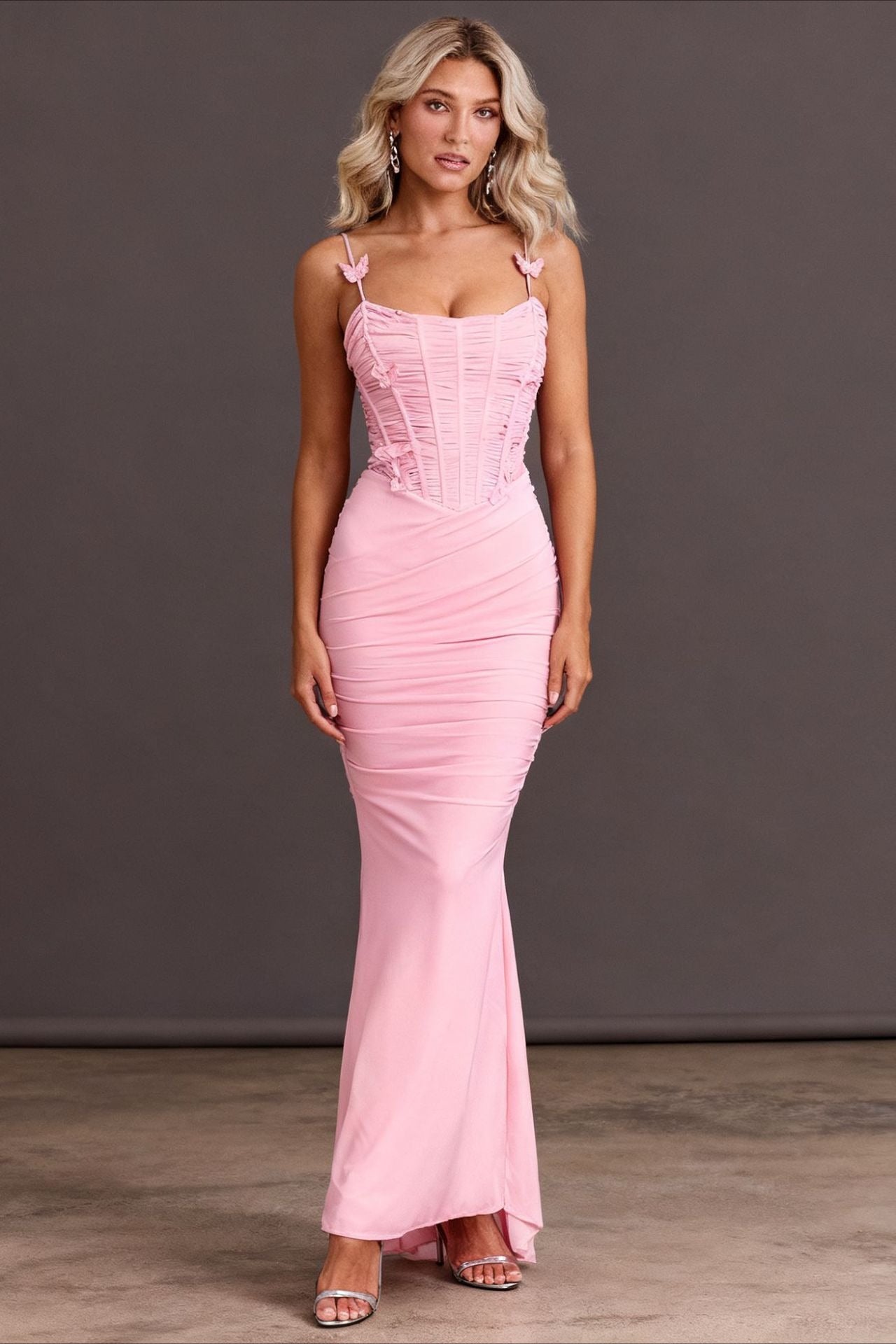 Butterfly LowBack Maxi Slip Dress