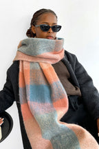 Solid Color Fringe Mohair Scarf