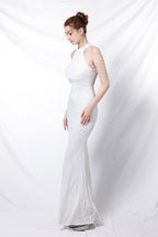Sequin Halter Mermaid Maxi Party Dress