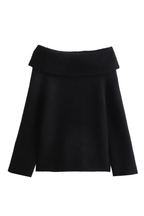 Sexy Slim Fit Solid Color Pullover Sweater with Off-shoulder Neckline