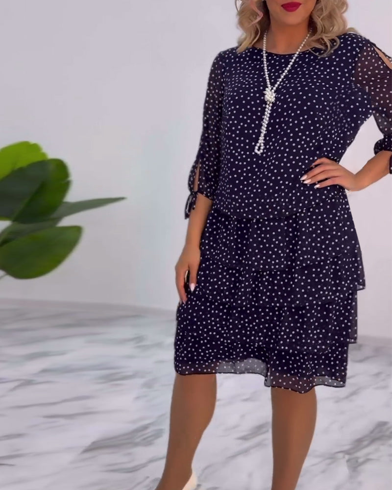 Verónica Chic Dress with Dot Print Silhouette Collection