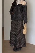 Retro Plaid High-Waist Skirt