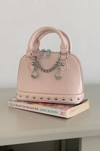 Stylish Metal Charm Sophisticated Top Handle Crossbody Bag
