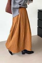 Vintage Quilted Cotton Puffer Midi Skirt