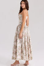 Romantic Tiered  A-Line Floral Dress