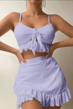 Tie String Bikini Bodycon Skirt Three Piece Skirt Set