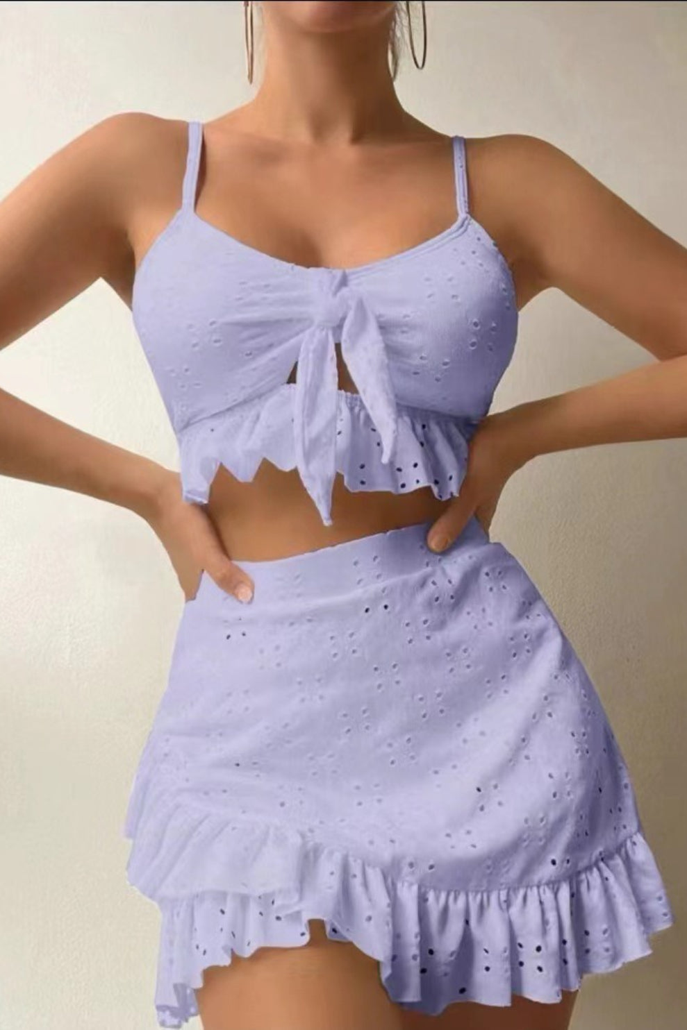 Tie String Bikini Bodycon Skirt Three Piece Skirt Set