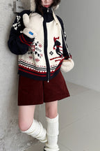 Retro Double Zip Cardigan