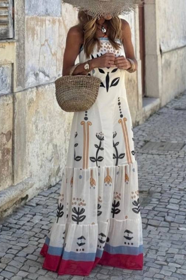 Spectacular Tulle Dress with Printed Bodice and Adjustable Straps
