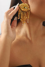 Vintage Evil Eye Tassel Earrings