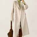 Gainsboro Premium Wool Double-Breasted Collared Longline Coat