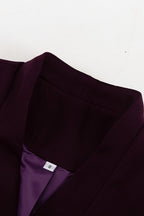 V Neck Long Sleeve Fitted Two Piece Blazer Skirt Set