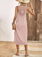 Teodora Minimalist Hollow Back Tank Dress Premium Wardrobe Essential