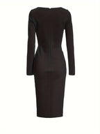 Efigenia Stylish Long Sleeve Twist Dress for Women Sophisticated Look