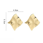 Asymmetrical Mirror Polished Statement Earrings