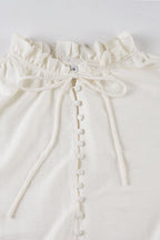 Chic Elegant Deep V Tie Ruffle Sleeve Mini Dress
