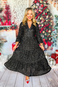 Elegant long dress with sequins