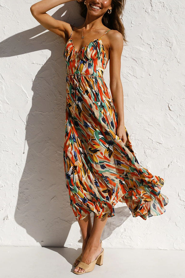 Edvige Minimalist Colorful Midi Dress Elevated Occasion Wear