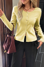 Casual Knit Button Front Sweater