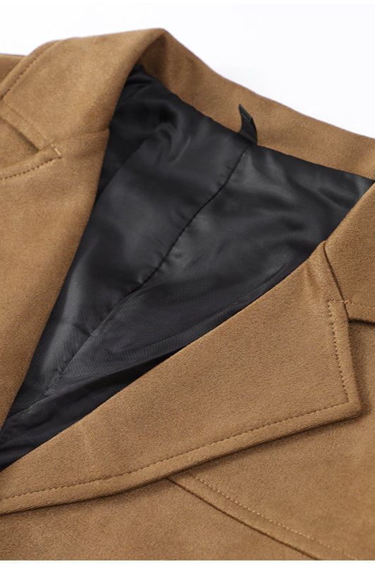 Belted Suede Longline Coat