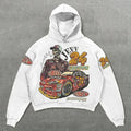 Gothic Print Zipper Hoodie