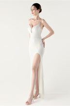 Sequin V Neck Cross Strap Mermaid Maxi Dress