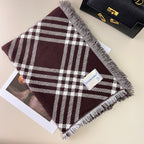 Classic Checkered Wool Blend Scarf