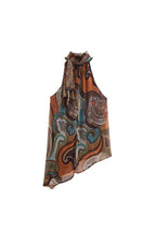 Retro Paisley Halter Neck Asymmetrical Top