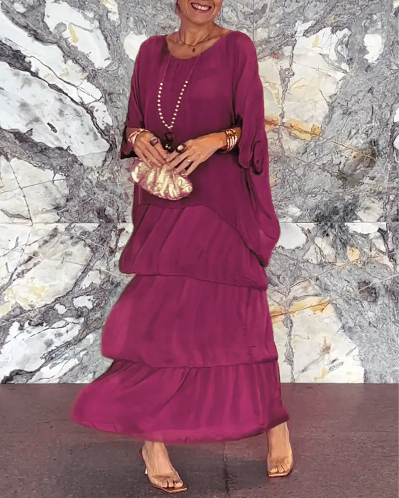 Zenaida Minimalist Long Loose Dress Elevated Occasion Wear