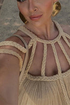 Capri Sunset Braided Maxi Dress
