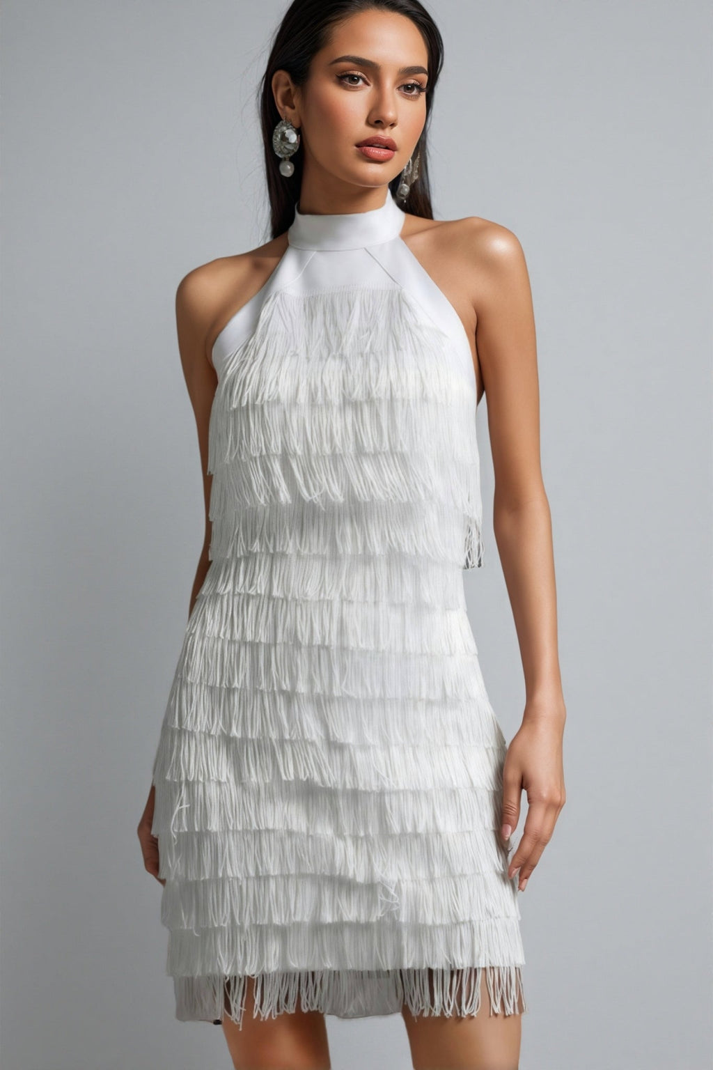 Ralphas White Fringe Mini Dress